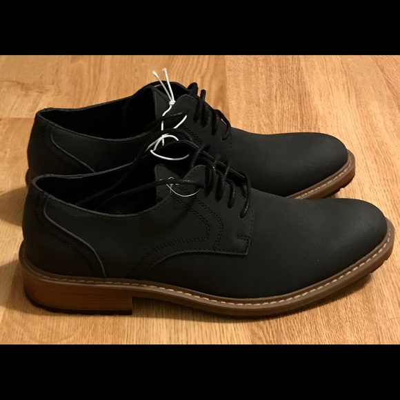 Perry Ellis Black Suedelike Dress Shoes 
